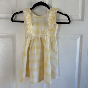Monica&Andy Yellow White Plaid Ruffle Front Fit&Flare 3T Dress Preppy Easter